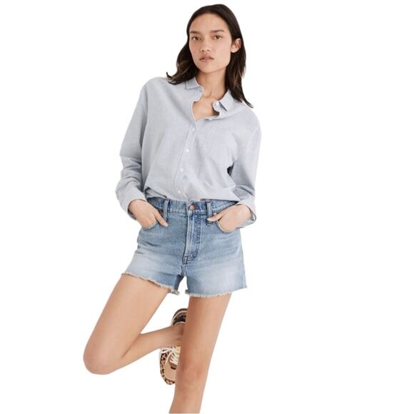 Madewell Women's Denim The Perfect Jean Short Frayed Hem Stretch MC647 size 25 - Picture 2 of 14